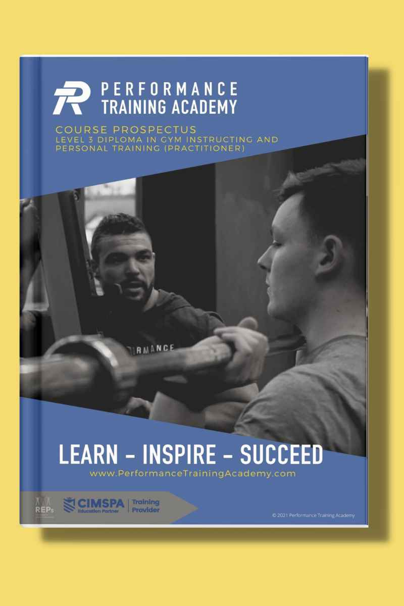 front cover of our level 3 diploma in gym instructing and personal training prospectus