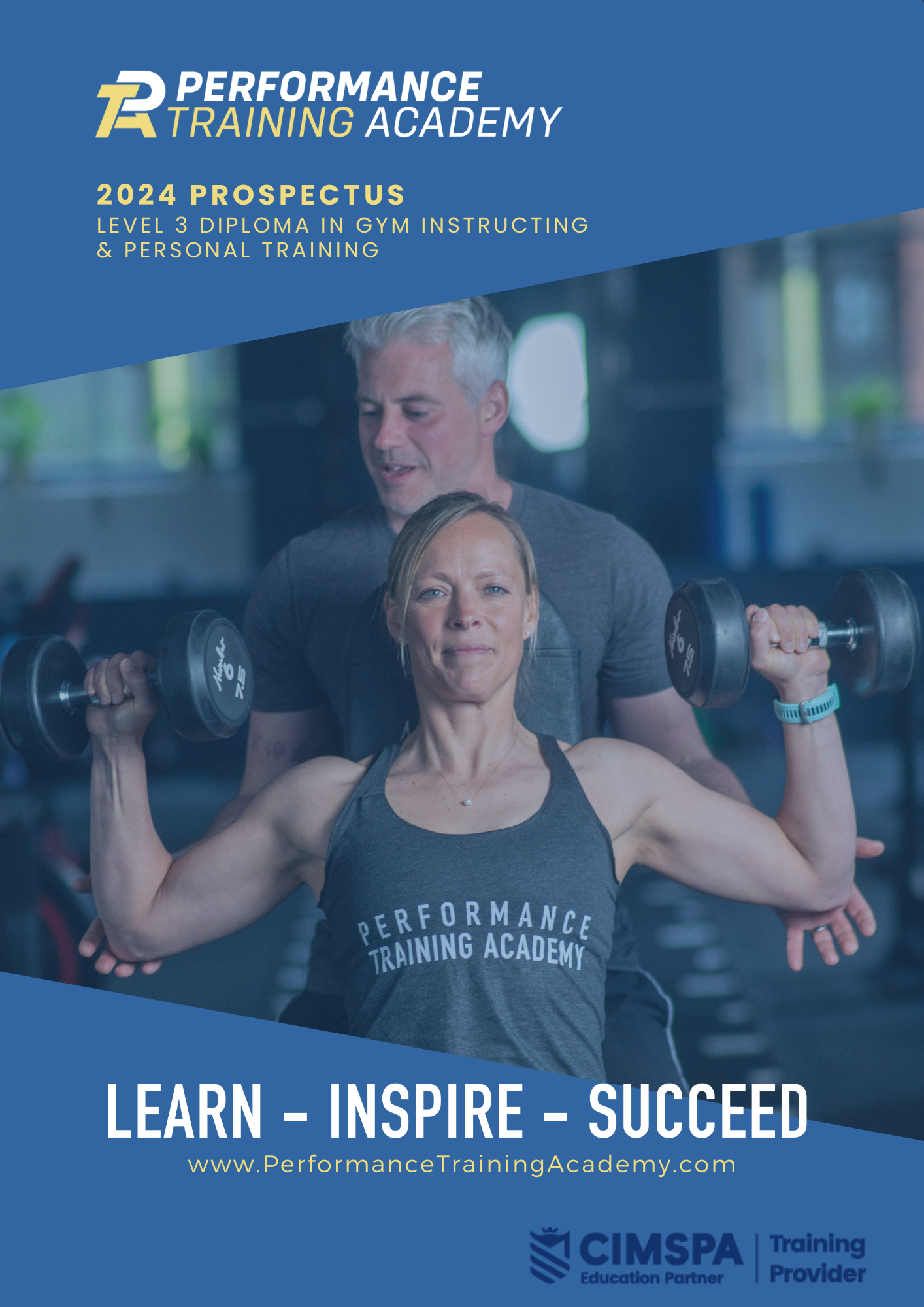 The cover of the prospectus for the Level 3 Diploma in Gym Instructing and Personal Training course
