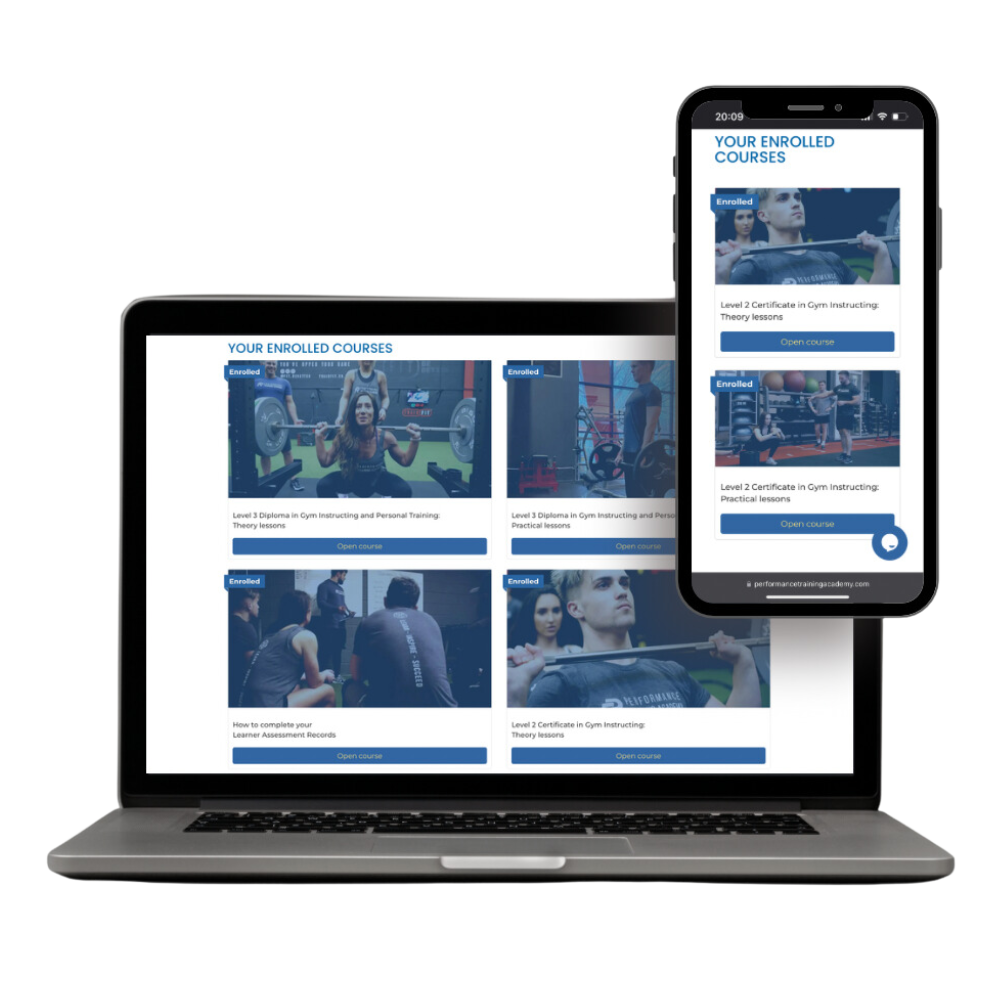 The PTA online learning platform on a phone and laptop